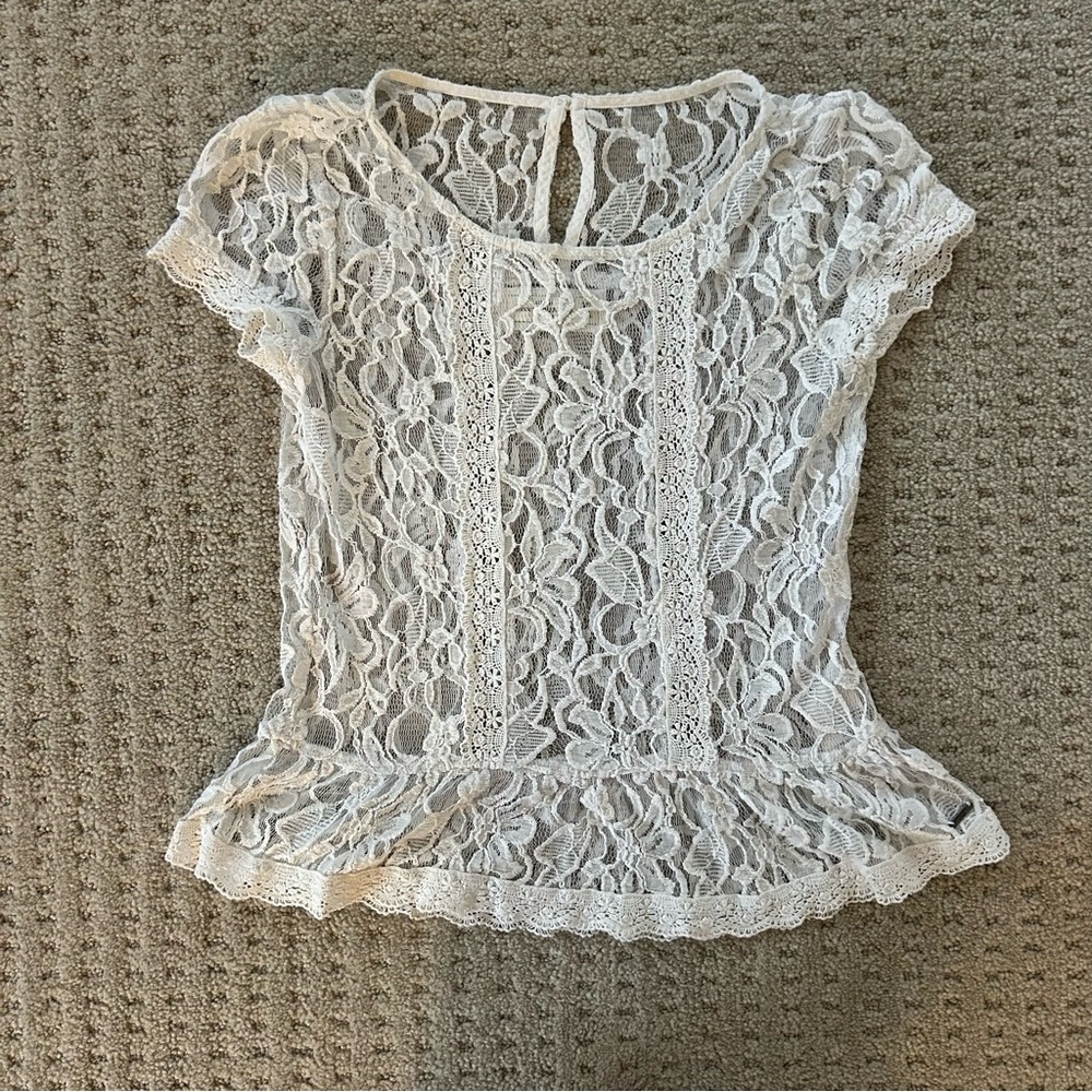 Abercrombie & Fitch White Lacy Blouse